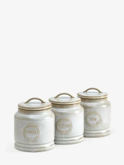 Next Country Badge Set of 3 Storage Jars Natural New