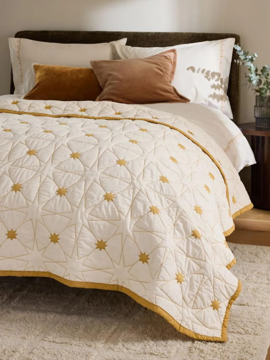 Next Natural Embrodiered Star Bedspread Discount