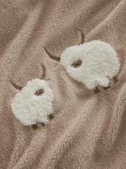 Next Natural Fleece Tufted Hamish Duvet Cover and Pillowcase Set New