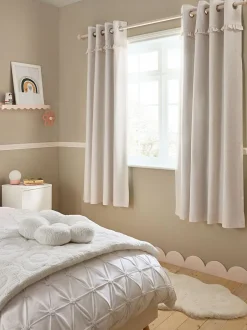 Next Natural Frill Eyelet Blackout Curtains Hot