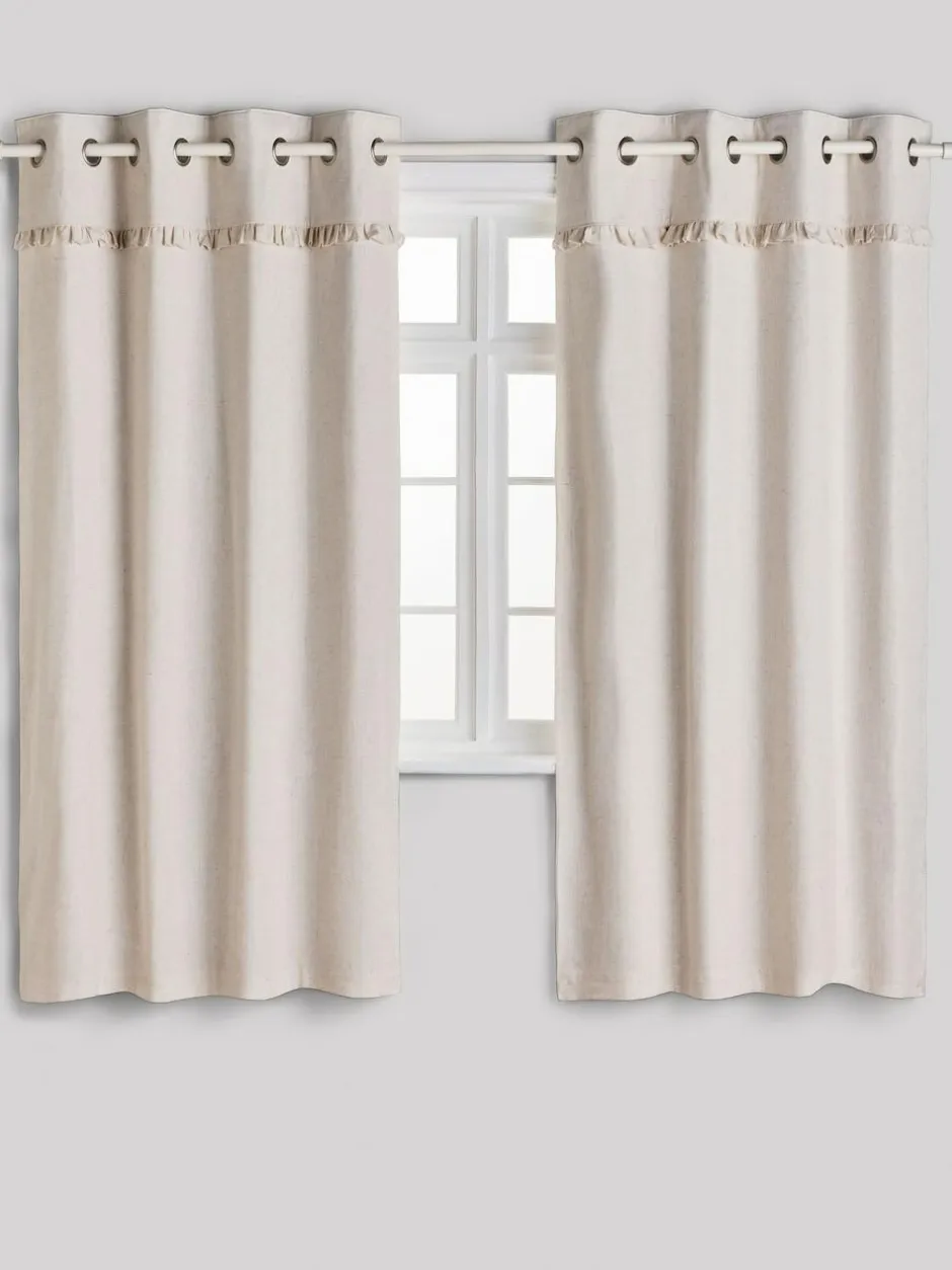 Next Natural Frill Eyelet Blackout Curtains Hot
