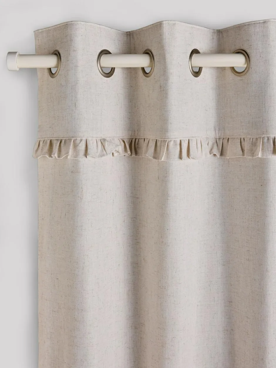 Next Natural Frill Eyelet Blackout Curtains Hot