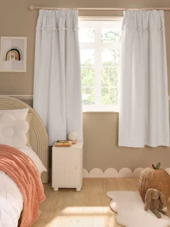 Next Natural Frill Pencil Pleat Blackout Curtains Hot