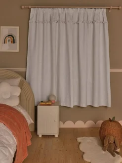 Next Natural Frill Pencil Pleat Blackout Curtains Hot