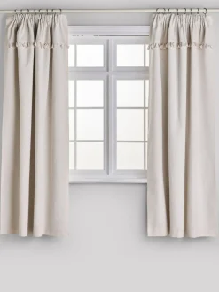 Next Natural Frill Pencil Pleat Blackout Curtains Hot