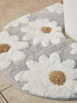 Next Daisy 100% Cotton Pedestal Mat Natural Grey
