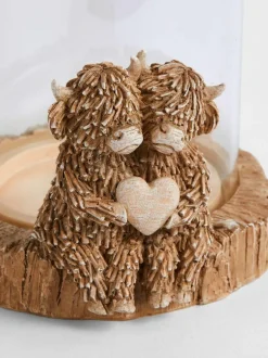 Next Natural Hamish The Highland Cow Hurricane Candle Holder Hot
