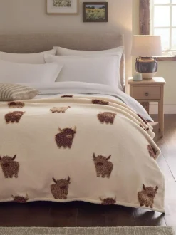 Next Natural Hamish The Highland Cow Borg Throw Clearance