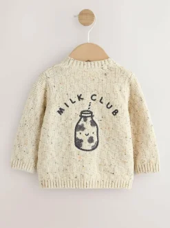 Next Natural Milk Club Embroidered Baby Cardigan Sale