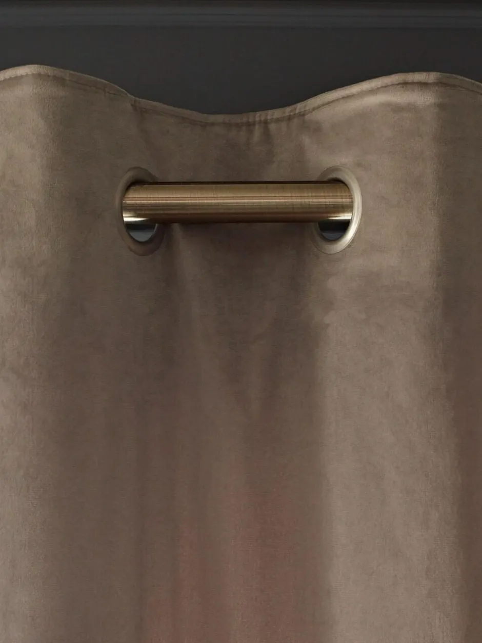 Next Natural Mink Matte Velvet Super Thermal Curtains Clearance