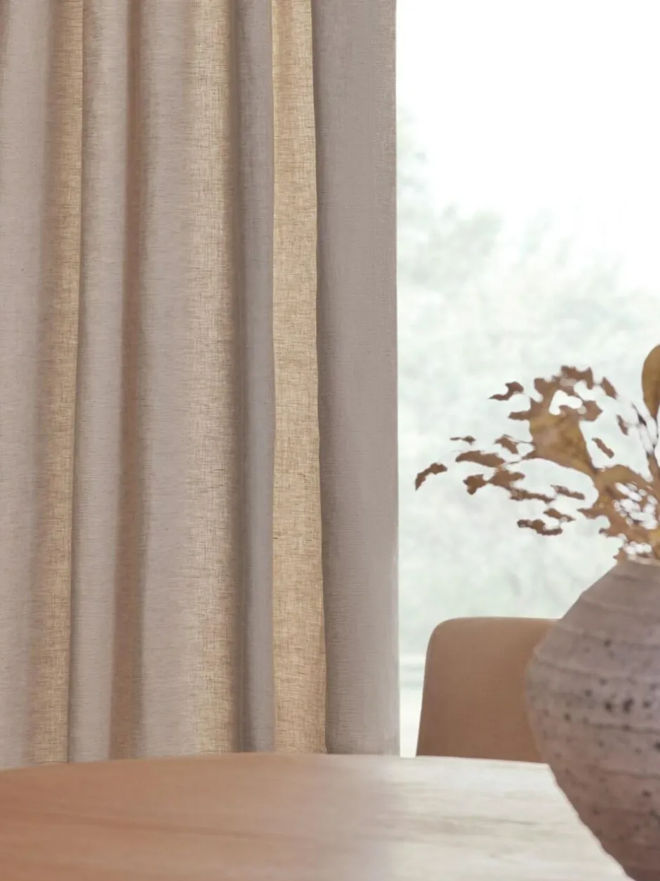 Next Natural N. Premium Collection 100% Linen Pencil Pleat Lined Curtains Outlet