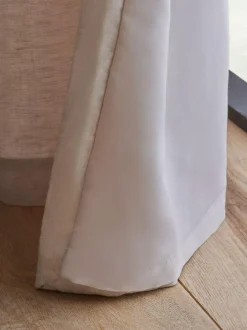 Next Natural N. Premium Collection 100% Linen Wave Header Lined Curtains