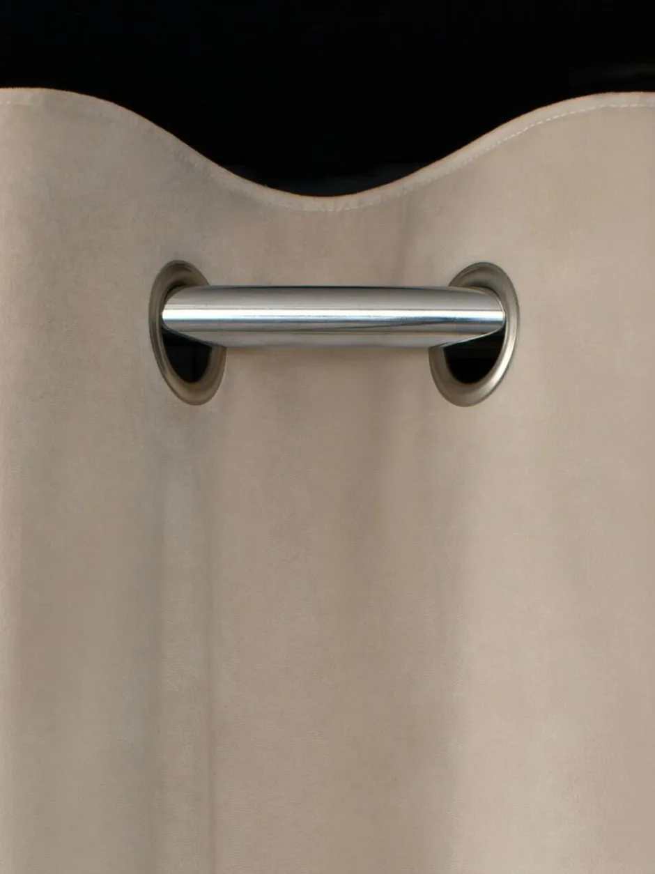 Next Natural Oatmeal Matte Velvet Blackout/Thermal Curtains Outlet