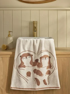 Next Natural Otter Heart Towel Clearance