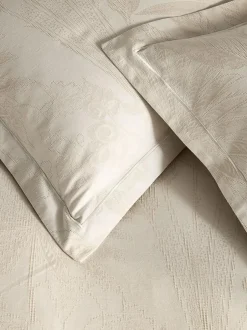 Next Natural Palm Tree 100% Cotton Jacquard Duvet Cover and Pillowcase Set New