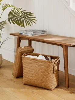 Next Plastic Wicker Storage Basket Natural Sale