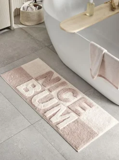 Next Natural Slogan Nice Bum 100% Cotton Runner Bath Mat Sale