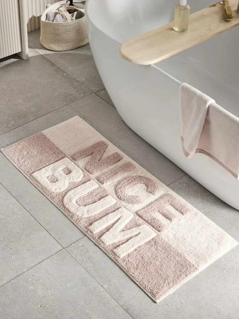 Next Natural Slogan Nice Bum 100% Cotton Runner Bath Mat Sale