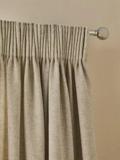 Next Soft Weave Linen Blend Pencil Pleat Lined Curtains Natural Discount
