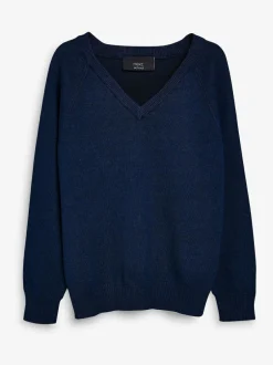 Next 2 Pack Knitted V-Neck Jumper (3-16yrs) Navy Online