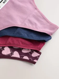 Next Thong Cotton Logo Knickers 4 Pack Navy Argyle Sale