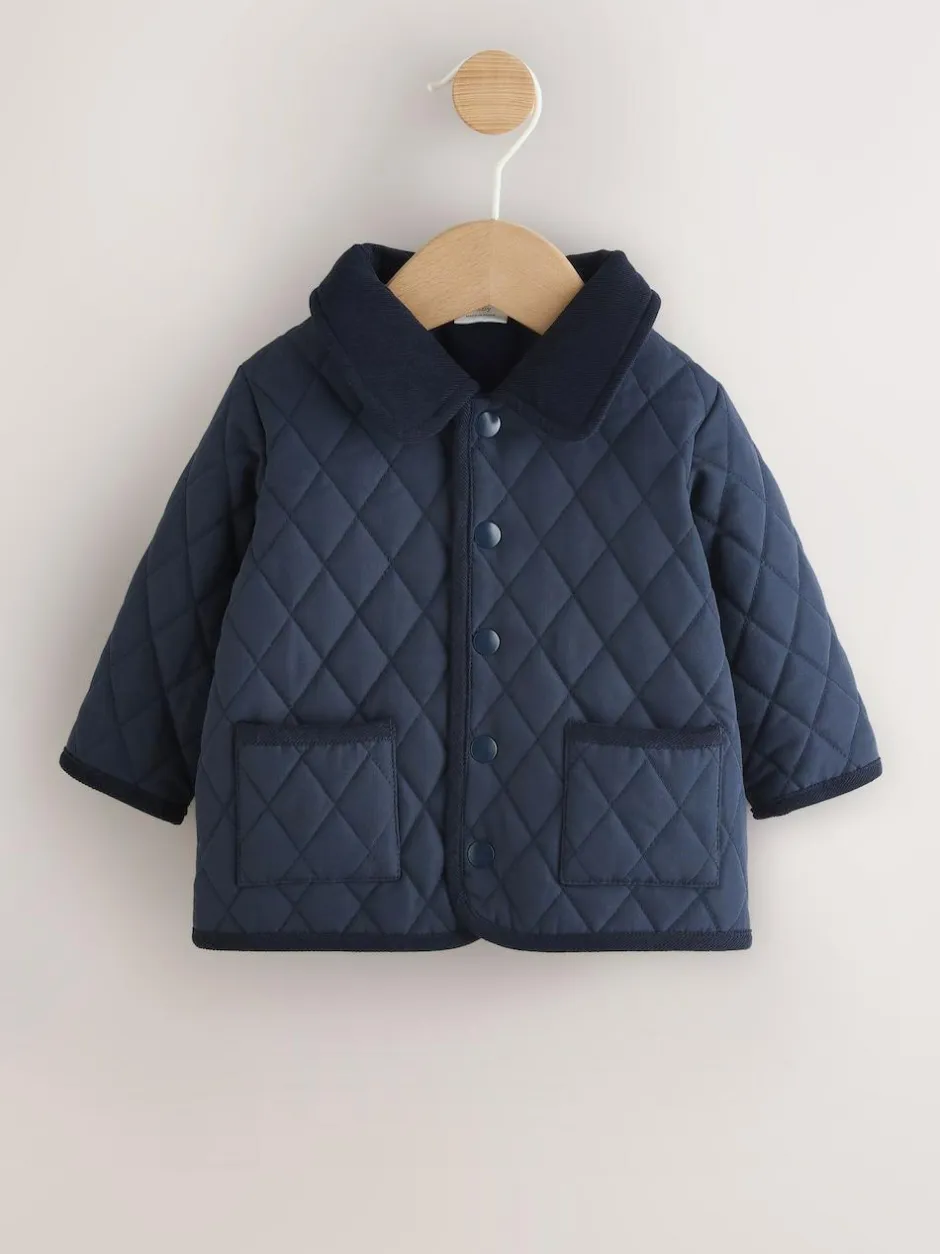 Next Baby Quilted Cord Collar Jacket (0mths-2yrs) Navy Best