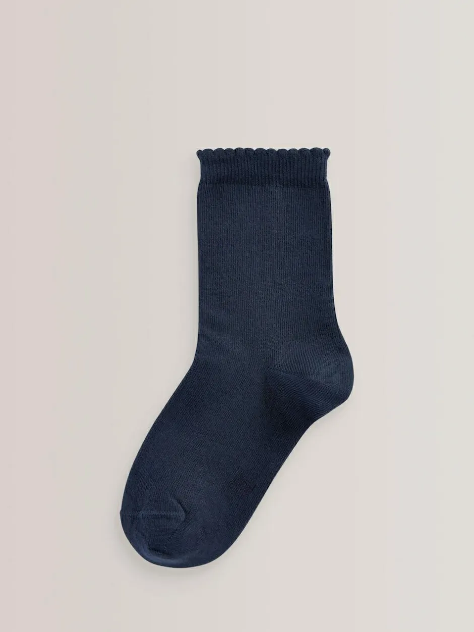 Next 5 Pack Cotton Rich School Ankle Socks Navy Blue Discount