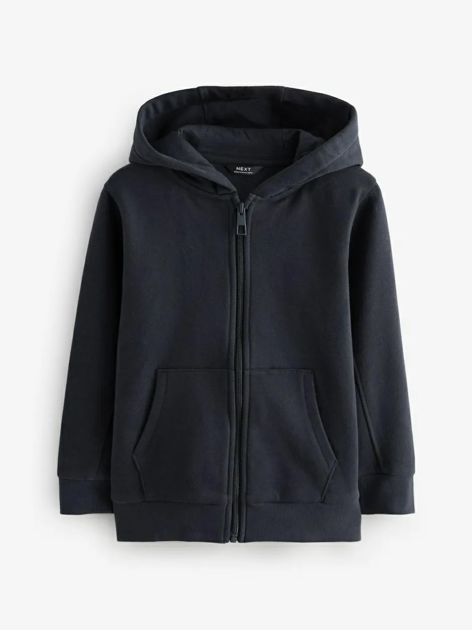 Next Navy Blue 1 Pack Plain Zip Through Hoodie (3-16yrs) New