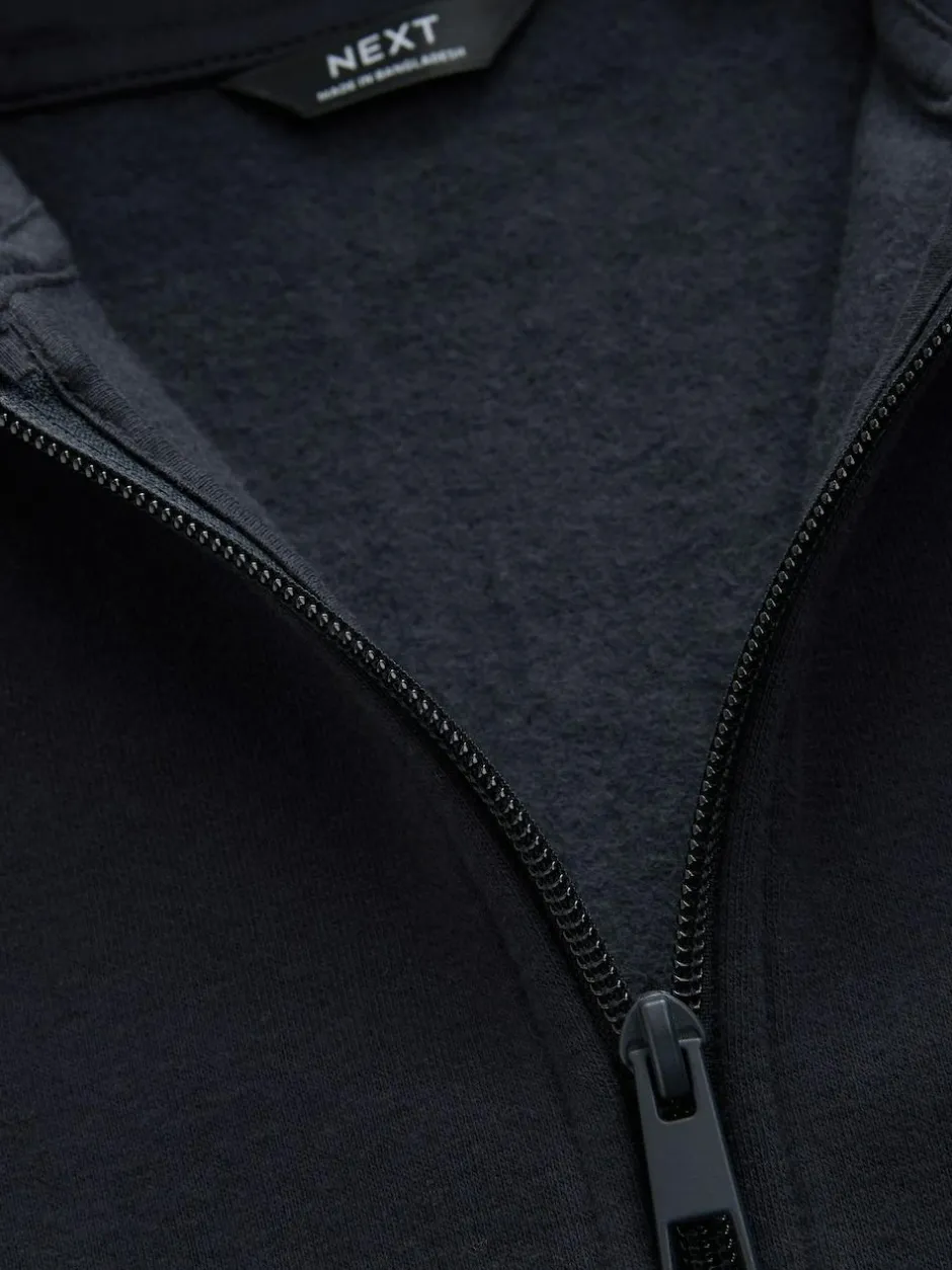 Next Navy Blue 1 Pack Plain Zip Through Hoodie (3-16yrs) New