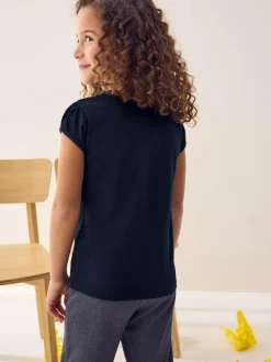 Next Navy Blue 2 Pack Puff Sleeve T-Shirts (3-16yrs) Hot