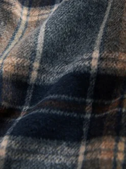 Next Navy Blue Borg Lined Check Shacket Discount