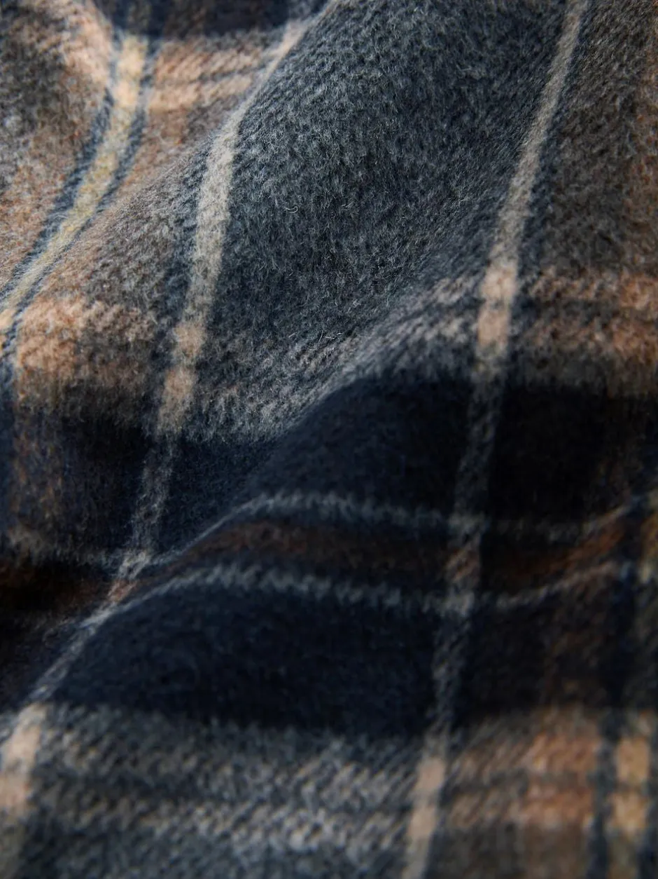 Next Navy Blue Borg Lined Check Shacket Discount