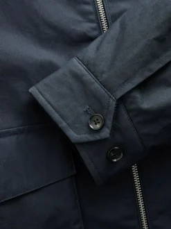 Next Borg Lined Shower Resistant Harrington Jacket Navy Blue Sale