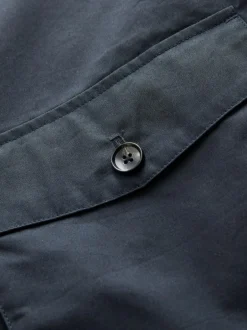 Next Borg Lined Shower Resistant Harrington Jacket Navy Blue Sale