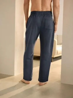 Next Navy Blue Brushback Heavyweight Open Joggers Outlet