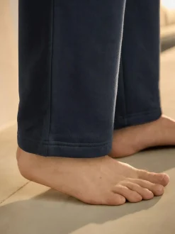 Next Navy Blue Brushback Heavyweight Open Joggers Outlet