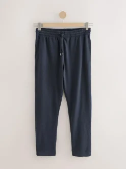 Next Navy Blue Brushback Heavyweight Open Joggers Outlet