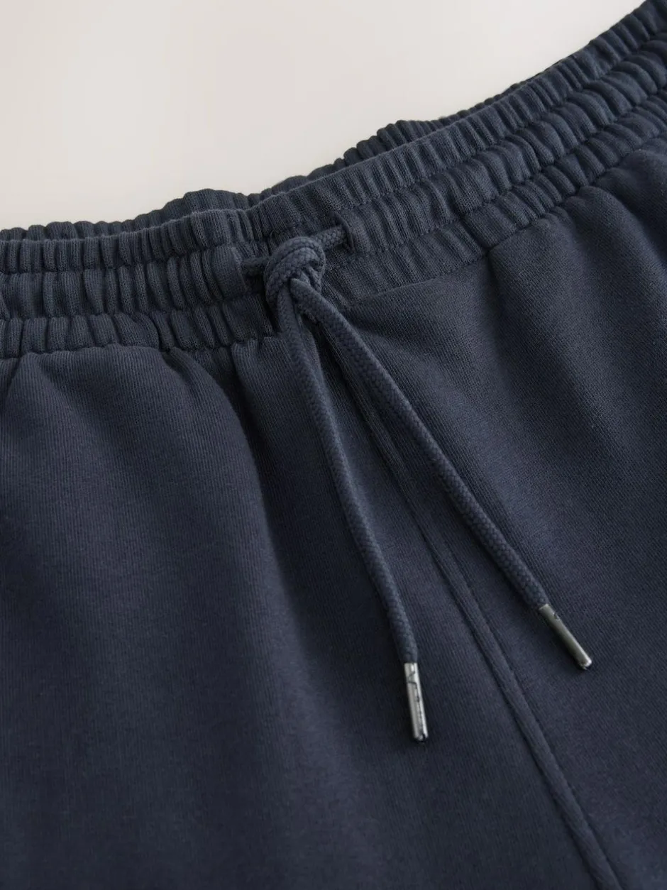 Next Navy Blue Brushback Heavyweight Open Joggers Outlet