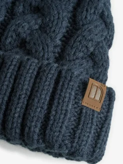 Next Navy Blue Cable Knit Pom Hat (1-16yrs) Discount