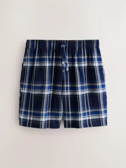 Next Navy Blue Check Short Sleeve Pyjamas Set Hot