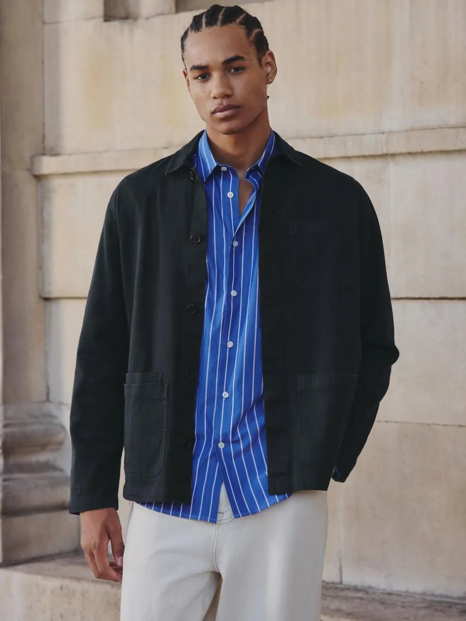 Next Chore Twill Shacket Overshirt Navy Blue Discount