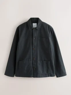 Next Chore Twill Shacket Overshirt Navy Blue Discount