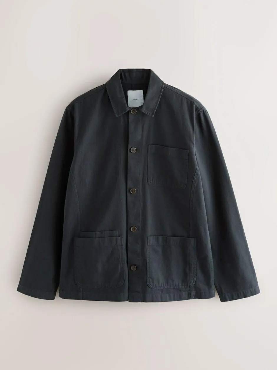 Next Chore Twill Shacket Overshirt Navy Blue Discount