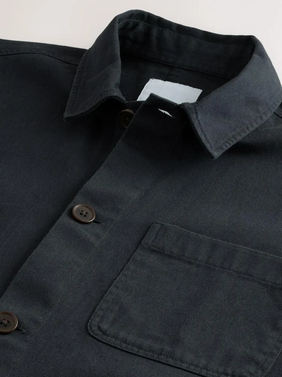 Next Chore Twill Shacket Overshirt Navy Blue Discount