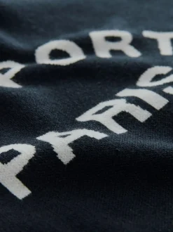 Next Compact Cosy Graphic Long Sleeve Hoodie Navy Blue Sale