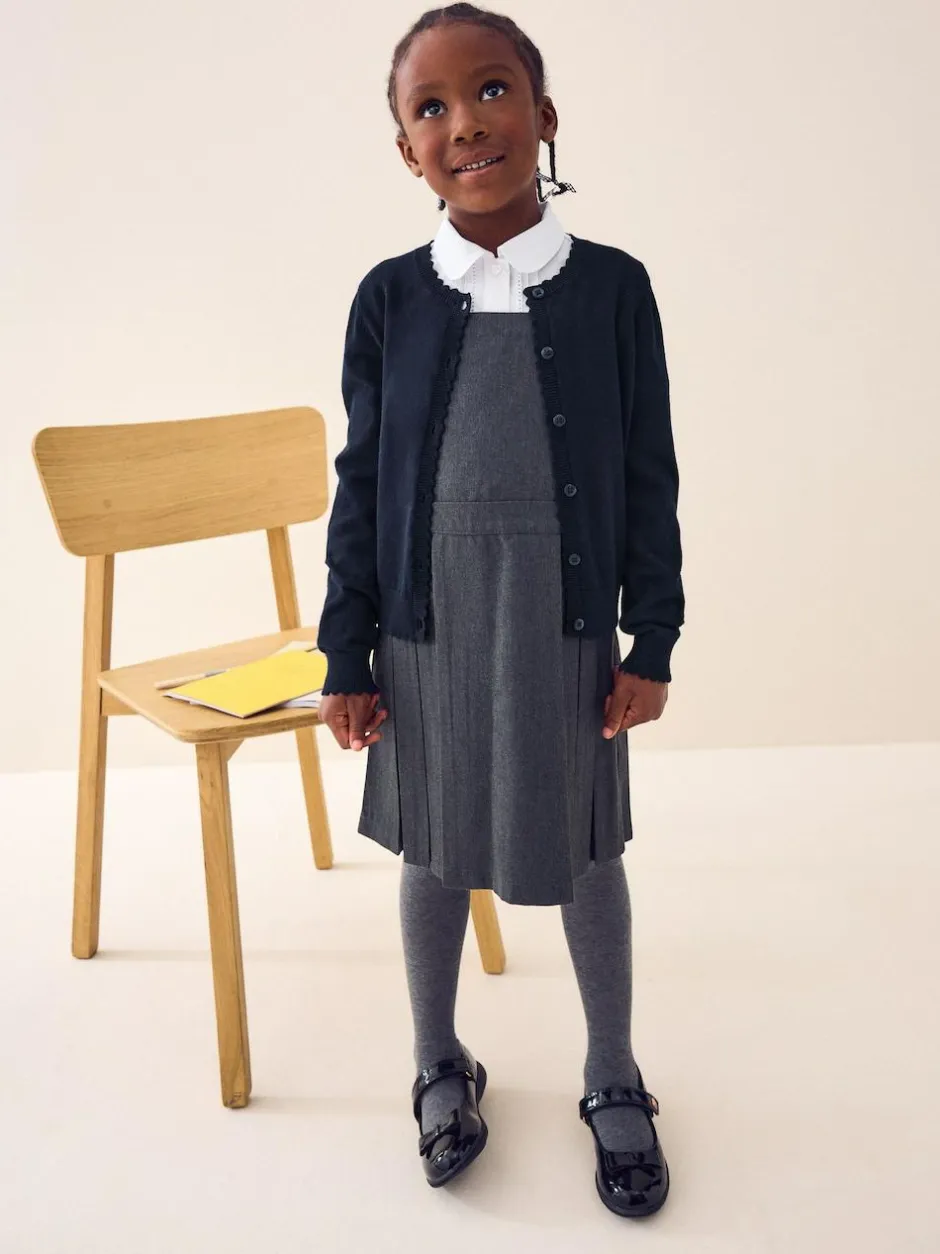 Next Cotton Rich Scalloped Edge School Cardigan (3-16yrs) Navy Blue Best