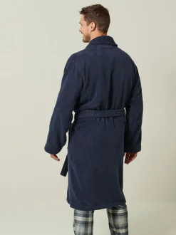 Next Navy Blue Cotton Towelling Dressing Gown Clearance