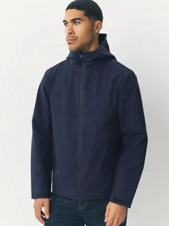 Next DryTech Waterproof Hooded Jacket Navy Blue Clearance