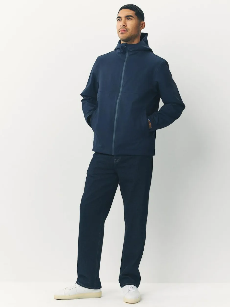 Next DryTech Waterproof Hooded Jacket Navy Blue Clearance
