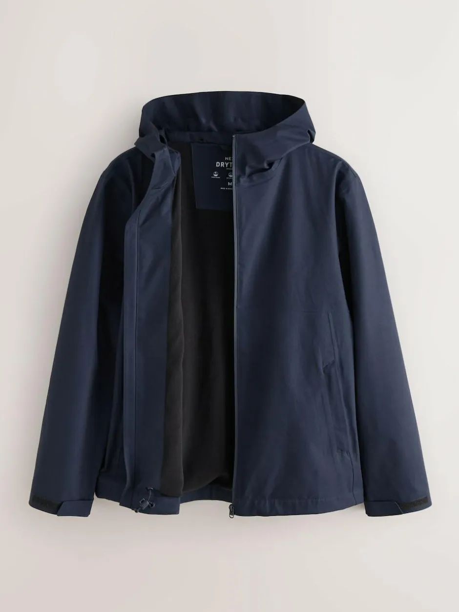 Next DryTech Waterproof Hooded Jacket Navy Blue Clearance